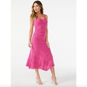 Sofia Jeans Sofia Vergara Crochet Tank Top XS Midi Skirt M Set Barbie Barbiecore